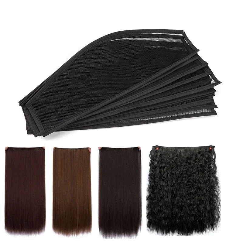 Plussign New Arrival Hairnet For Clip In Hair Black 140D Hexagonal Net For Make Ponytail Clip In Hair Extension Material Nets — zdjęcie 2