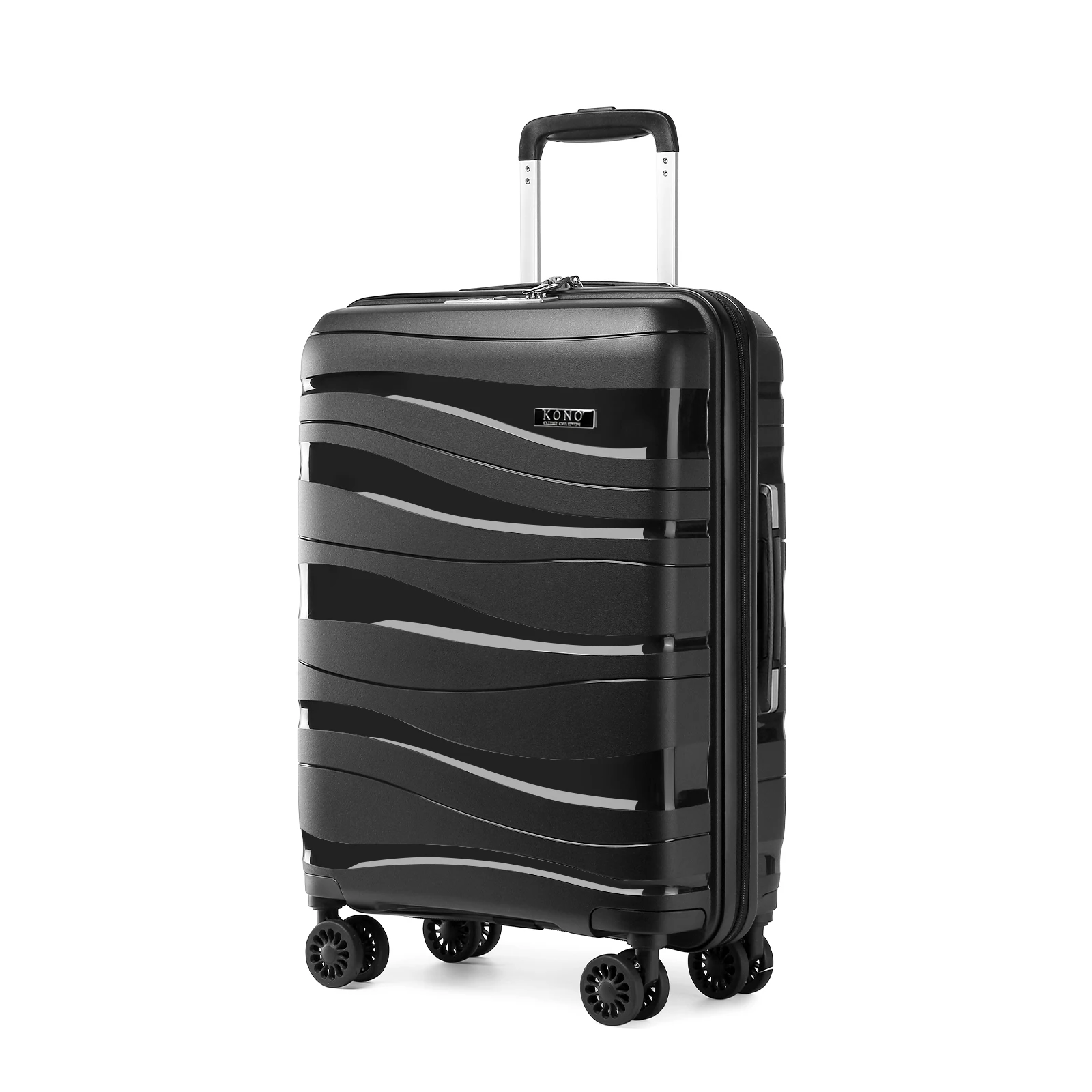 KONO Koffer  Leicht Hartschalenkoffer Trolley Reisekoffer mit  TSA Schloss Polypropylen (M/L/XL) (2/3/4 Pcs set）