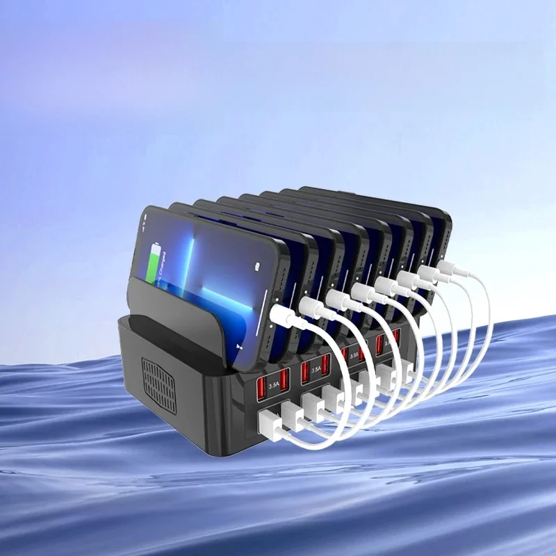 Uchwyt montażowy na 16-portowy hub USB do odnowionego telefonu komórkowego, wieloportowy uchwyt ładowarki USB. — zdjęcie produktu 7