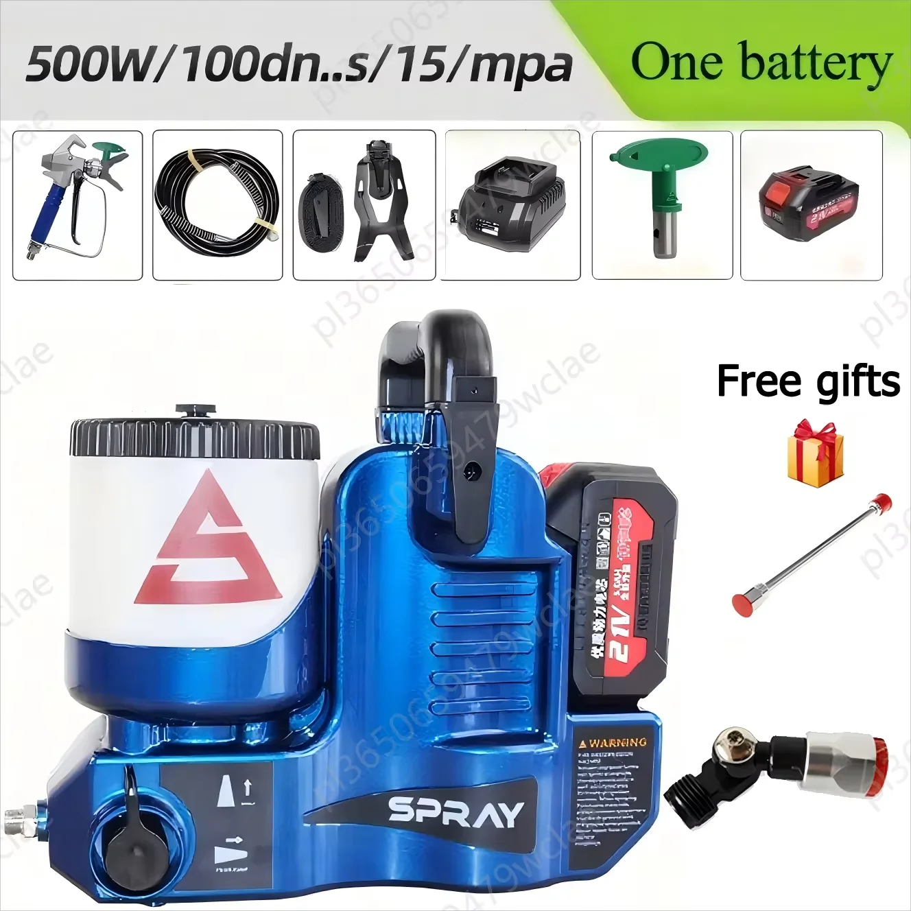 Airless verfspuitapparaat 500W 1,2L 2,8KG 2200PSI Hoog rendement elektrisch airless spuitapparaat Draagbaar verfspuitapparaat voor binnenhuisgebruik Polen Direct uit het magazijn Draagbare batterij