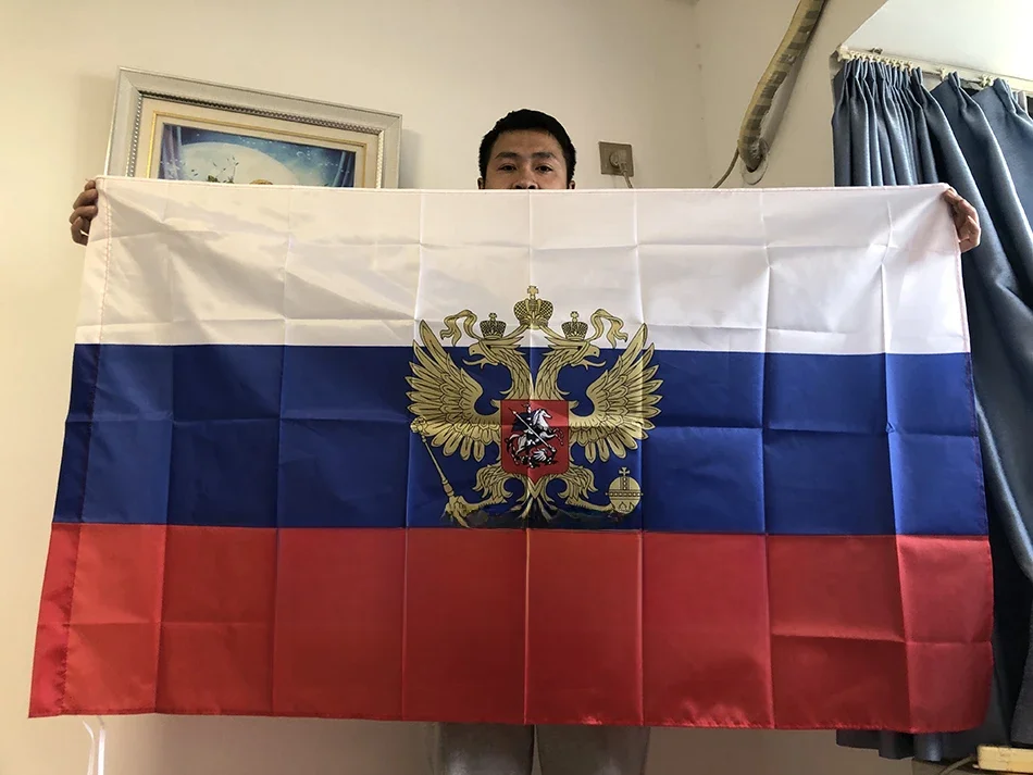 SKY FLAG kostenloser Versand 90x150cm hängendes Polyester Russlands Präsidentenflagge Russische Flagge Polyester das russische Nationalbanner