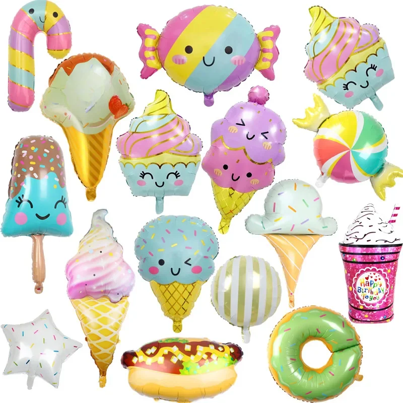 Ballons en Forme de Bonbons et Crème Glacée pour Enfant, Décoration de ixd'Anniversaire Hawaii, ixPréChristophe, Été, Dessert, Gâteau, Jouet, Nouvelle Collection