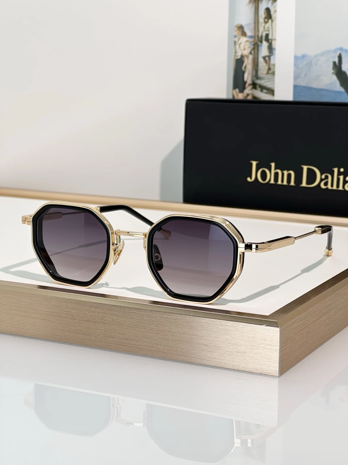 Originele ontwerper Nieuw voor JOHN DALIA JD Harrison Mode-zonnebril Vrije tijd Zakelijk Trendy Heren Dames Paarbril met doos