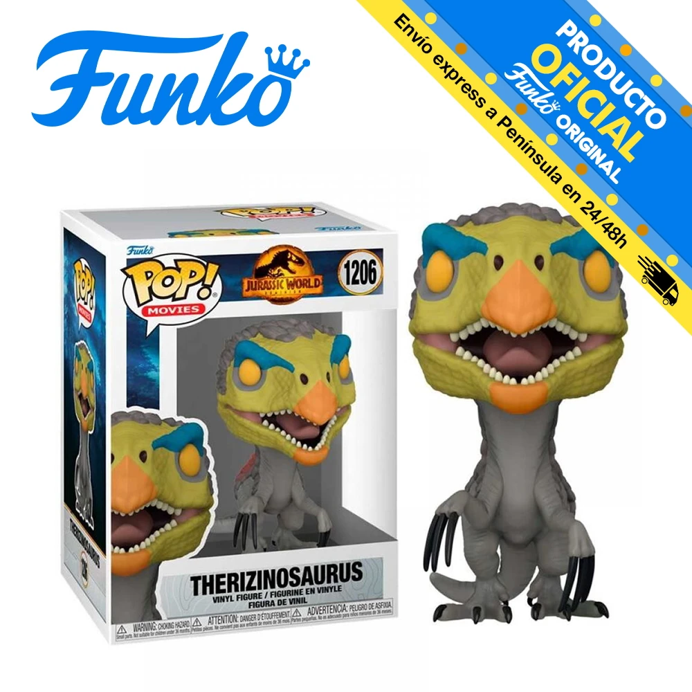 Funko Pop! Jurassic World: Dominion - Therizinosaurus, number 1206, 55293 reference, original, toys, boys, girls, gifts, collector, figures, dolls, shop, with box, new, official license