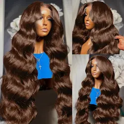 Chocolate Brown Wig HD Lace Frontal Wigs Human Hair 13×6×1 T Part Body Wave Wig Cheap Wigs On Sale Clearance 36 Inch Long Hair