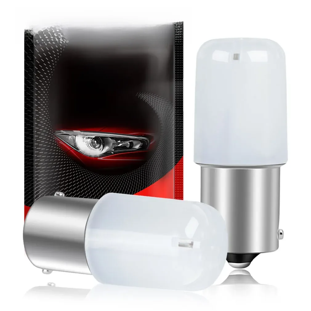 2 pièces P21W Led 1156 BA15S 1157 BAY15D P21 5W R5W R10W ampoule 18SMD 3030 clignotants de voiture lampe de recul 12V blanc rouge jaune