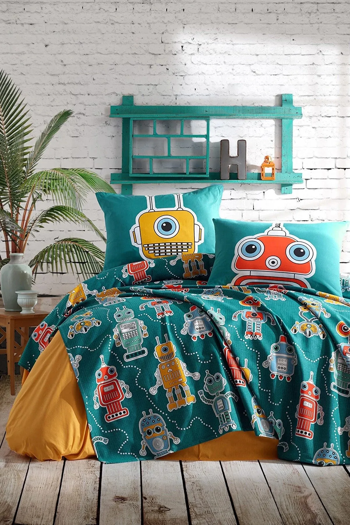 

Faiend Home Single Pique Set Enjoy Green, Luxurious Comfort in Robot. Made of 100% Cotton Yarn.