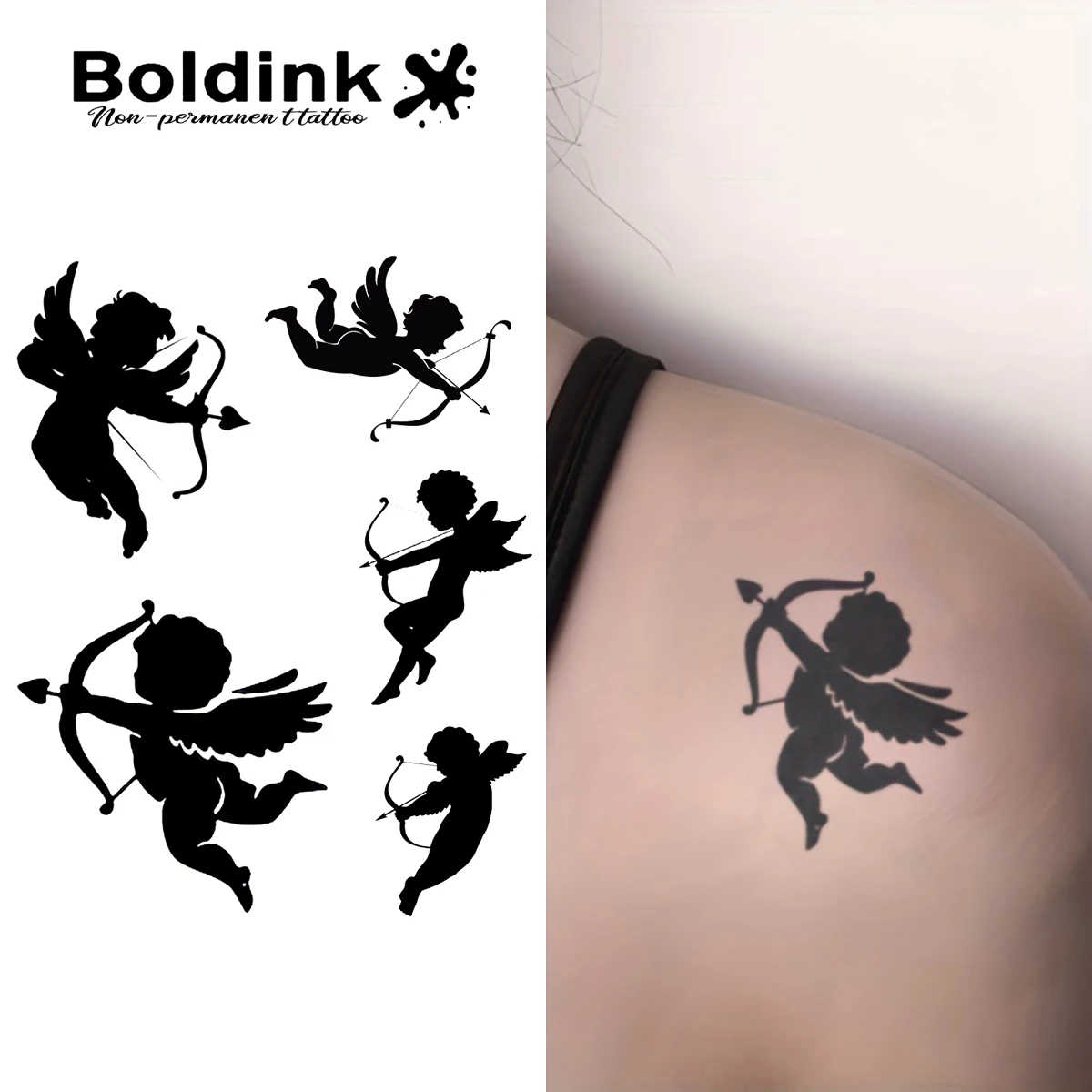 Cupid Temporary Tattoo,Lasts To 15 Days New Technology Magic Waterproof Semi Permanent Sticker.