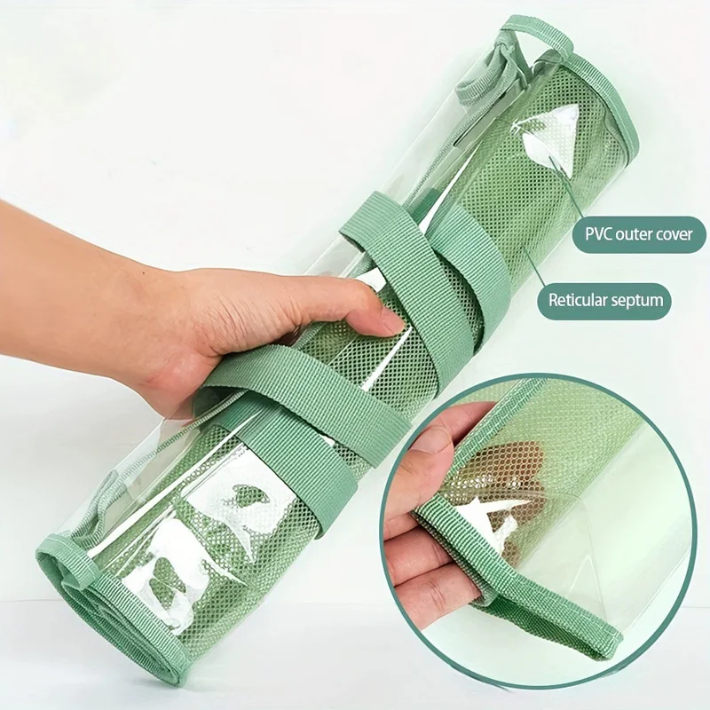 Borsa per documenti trasparente - Impermeabile, grande capacità, per scuola, ufficio, viaggio, organizer per documenti, maniglia per il trasporto a mano (Tran