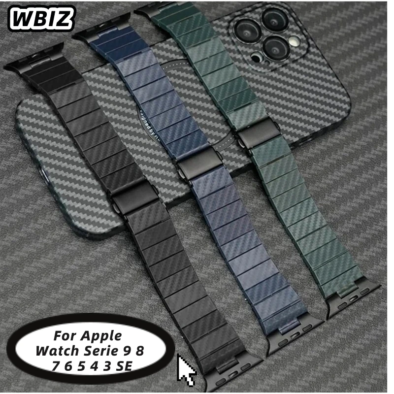 Strap For Apple Watch Ultra Band 49mm 45mm 44mm 42mm 41mm 40mm Carbon Fiber Link Bracelet correa iWatch Series 6 SE 7 8 5 4 3