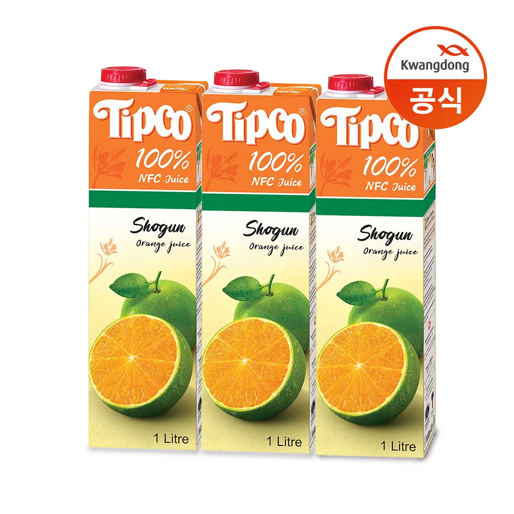 Guangdong Tip Kōshogun Orange juice 1L 3 Pack