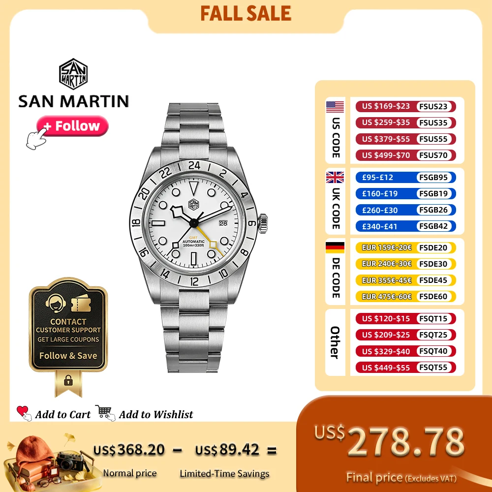 Rolex Watch Submariner - San Martin New 38mm Men GMT