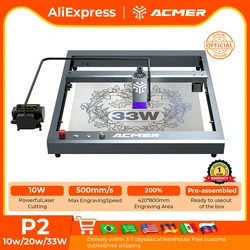 ACMER P2 33W Lasers Engraving Air Assist WIFI APP Control CNC Woodworkers Engraving Laser Cutting Machine For Wooden Acrylic