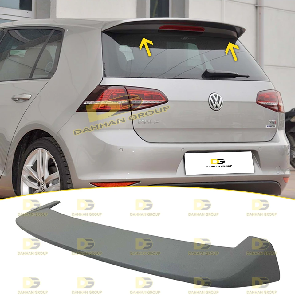 VW Golf 2012 - 2020 리어 루프 스포일러 윙, 미가공 또는 도색 표면, 고품질 유리 섬유 소재 골프 키트, GTI R 립, MK7