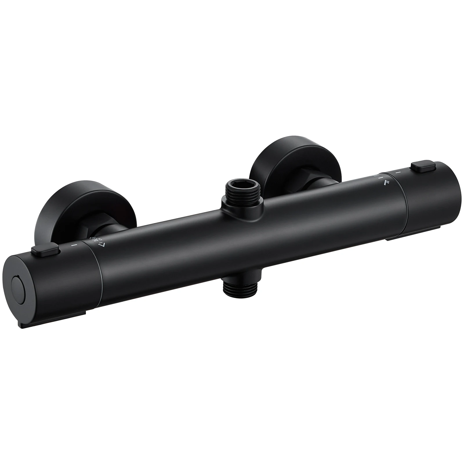 38 ° Bateria termostatyczna prysznicowa C, zestaw baterii prysznicowych, adapter G1/2, G3/4, podwójne wyjście na słuchawkę prysznicową i prysznic ręczny, 2 uchwyty — 2