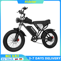 Ridstar Q20 Electric Bike 48V 1000W 20Ah Fatbike 20 Inch Electric Bicycle 50KM/H Motorbike Mountain Ebike 80KM Adult E-Bike