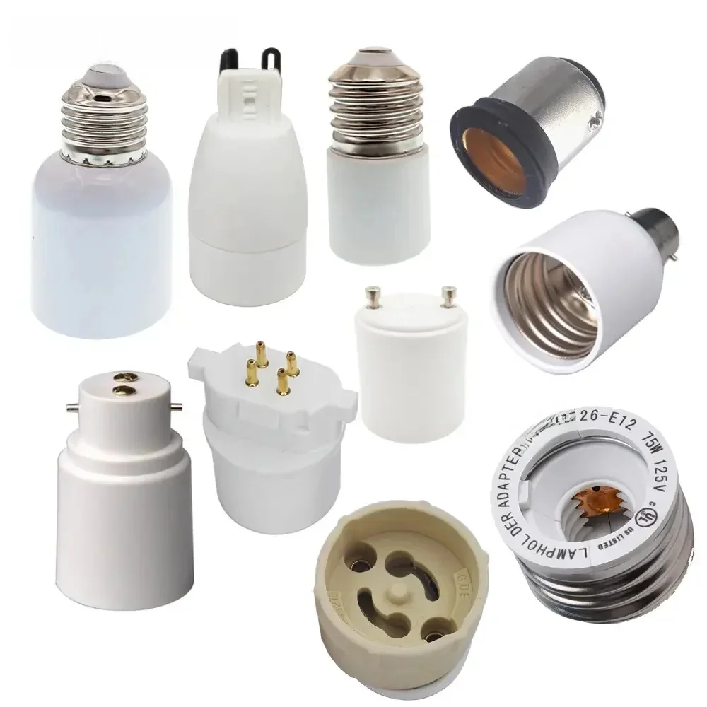 2 pièces E26 E27 E39 E40 Gu10 Gu24 MR16 G5.3 G23 G24 G9 B22 BA15D BA15S LED CFL support de lampe convertisseur de prise de lumière adaptateur d'extension