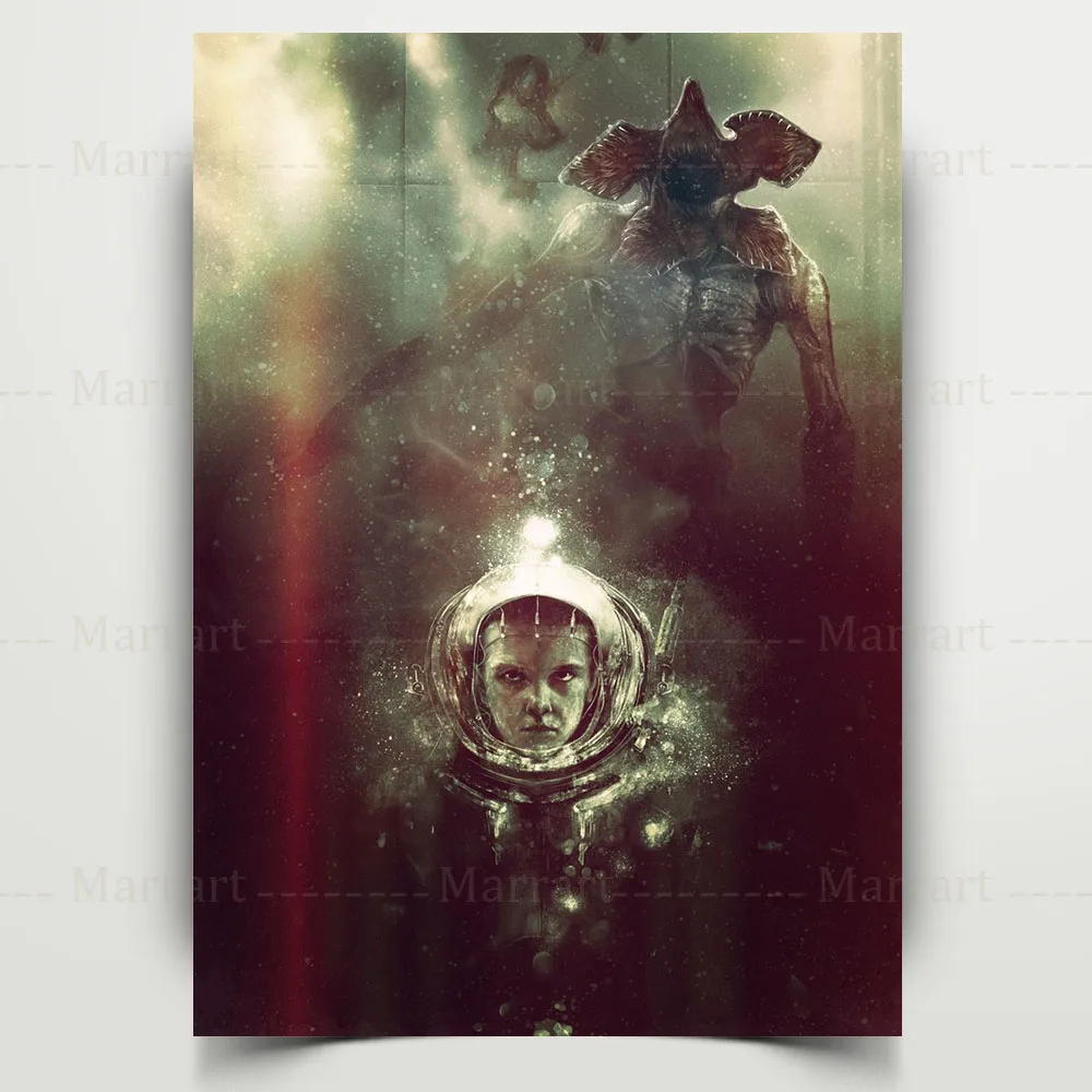 The Demogorgon Wall Art Print Eleven And Vecna Horror Sci-Fi Movies Canvas Painting Hawkins Town Tabletop Decorative Poster