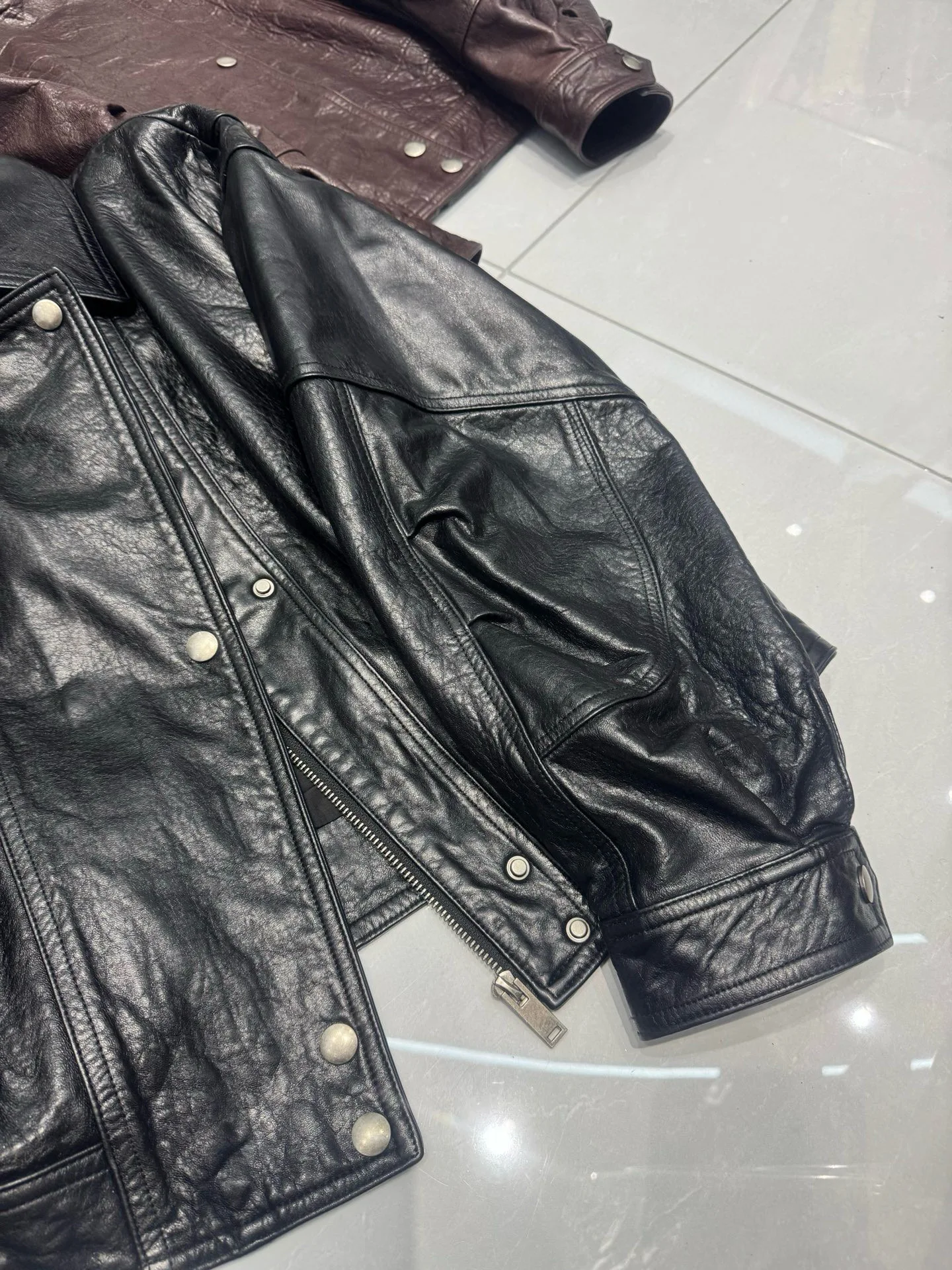 Autumn casual women's genuine leather jacket