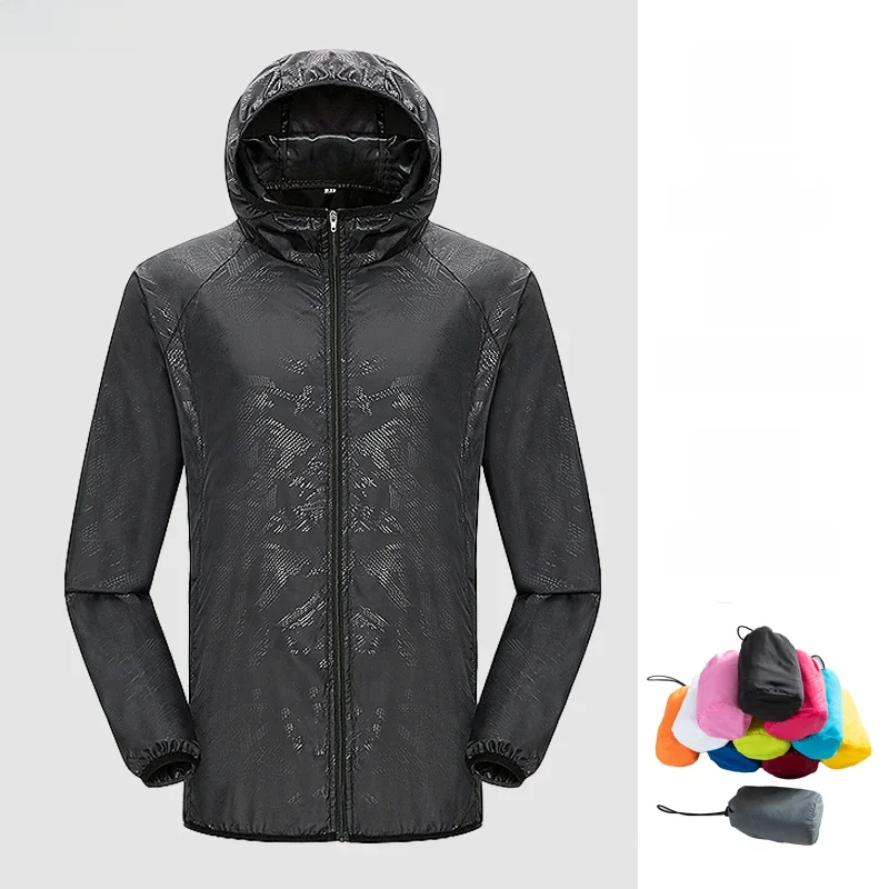 JNLN mężczyźni kobiety wodoodporne kurtki turystyczne szybkoschnąca wiatrówka kempingowa unisex Outdoor Trekking płaszcz przeciwdeszczowy anty UV opakowanie ubrania — zdjęcie 2