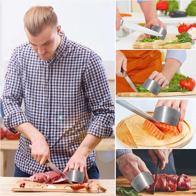 ที่ครอบนิ้วสแตนเลส - อุปกรณ์ป้องกันการบาดสำหรับการหั่นผักและเนื้อสัตว์ในครัว