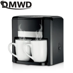 DMWD Household Electric Coffee Maker Mini 420ml American Drip Black Coffee Brewing Machine Tea Bolier Latte Cafe Pot 650W