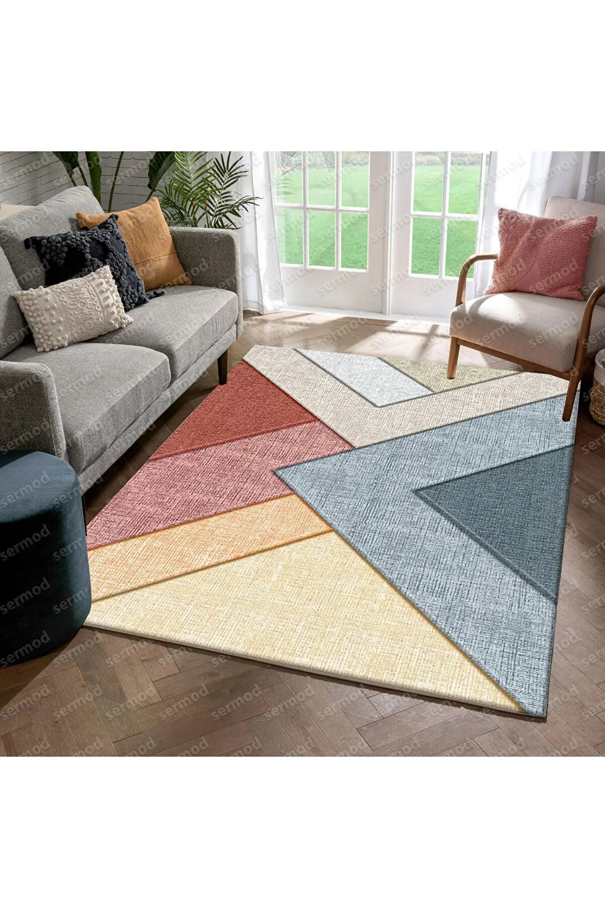 

Ermod 108-new Season Geometric Non-Slip Wheel Cover with Sponge Washable Stylish Carpet Protector