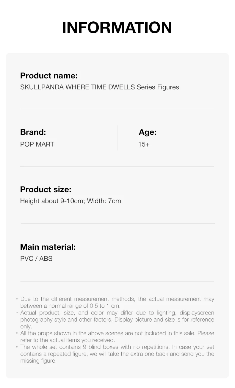 【EU EXKLUSIV】POP MART SKULLPANDA WHERE TIME DWELLS Serie Figuren 1 Stück/9 Stück POPMART Blind Box Niedliches Spielzeug – Detail 11