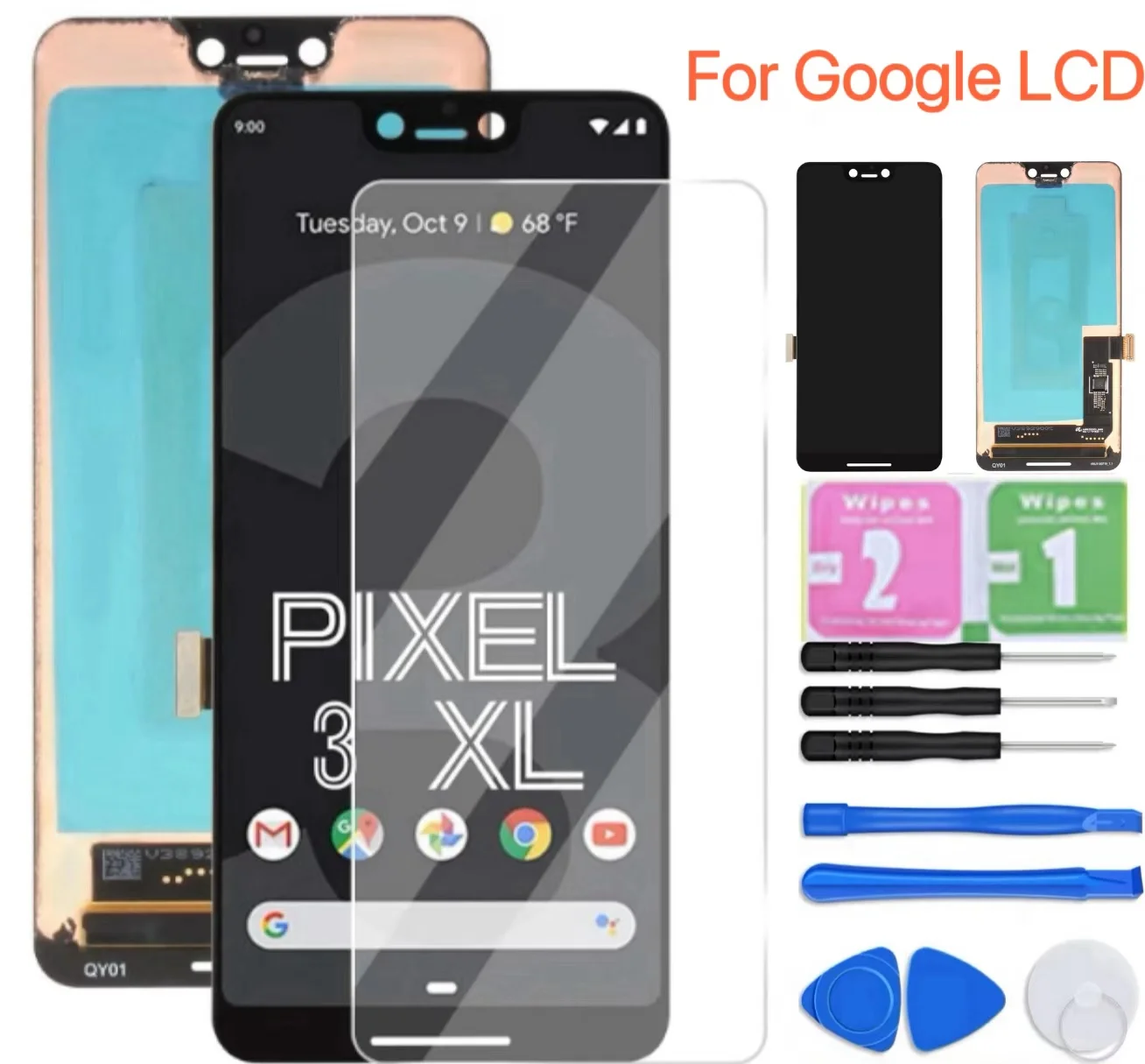 

NEW Original For Google Pixel 3 XL Display LCD Touch Screen With Frame Digitizer Assembly For Google Pixel 3XL LCD Replacement