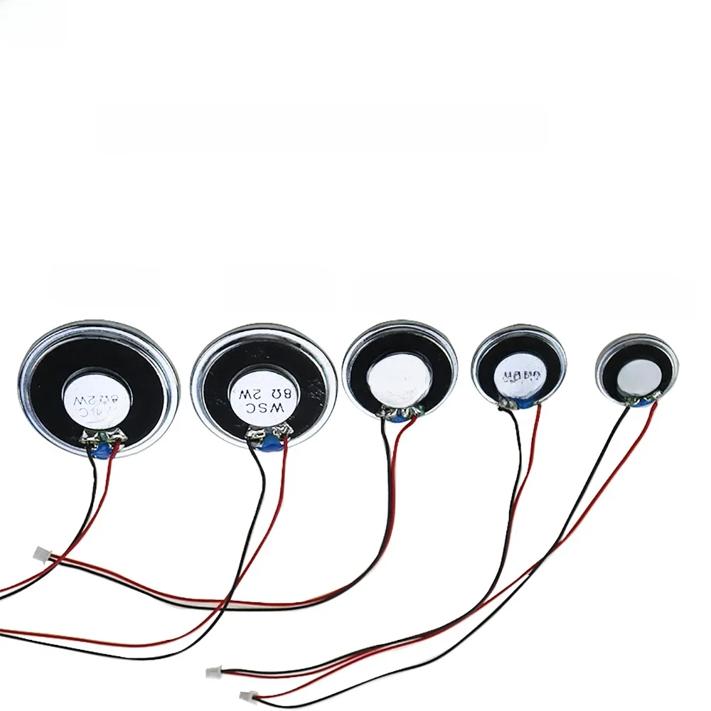 2-teiliger ultra dünner Lautsprecher 8 Ohm 2 Watt 2 W 8R Durchmesser 20mm 23mm, 28mm 36mm 40mm mit mx Kabel 1,25 Anschluss, Kabellänge 15cm