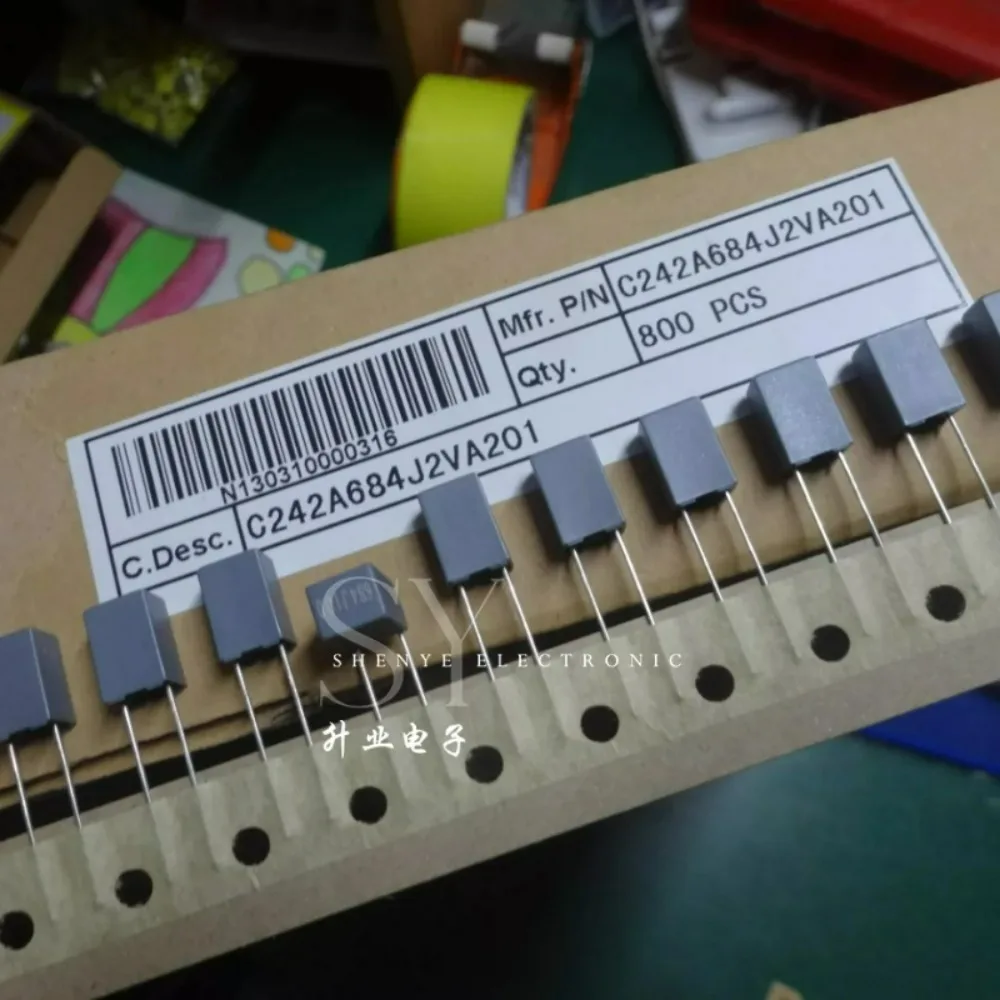 10pcs/lot Fara 0.68uf 100V 680nf u68 684 J Brand New 5mm Film Capacitor (Height: 10mm) C242A684J2VA201