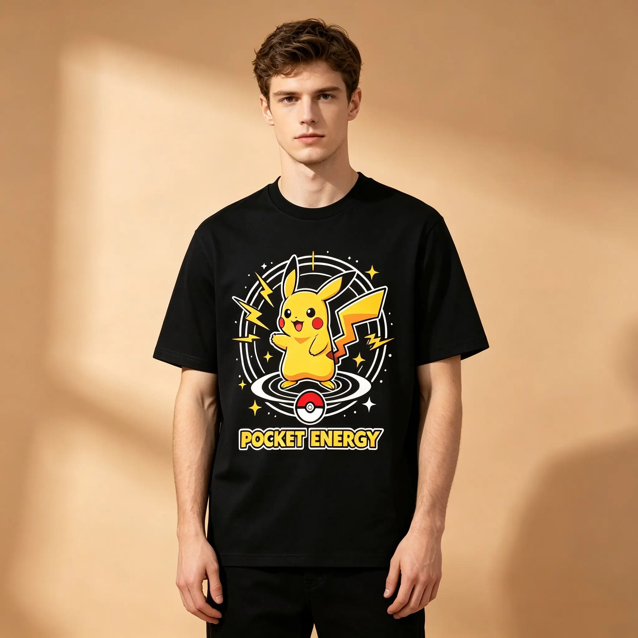 camiseta-grafica-masculina-com-estampa-de-desenho-animado-base-preta-solida-estampa-de-pikachu-com-raio-e-pokebola-confortavel-e-respiravel-casual-para-otaku