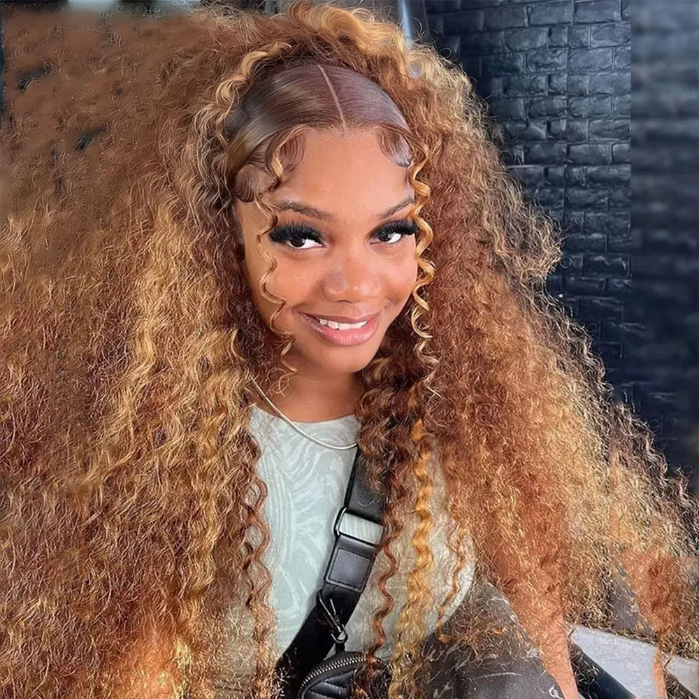 

Water Wave P4/27 Highlight 13x6 HD Lace Frontal Deep Wave Wig Brazilian 100% Colored Curly Human Hair Wigs 200 250 High Density