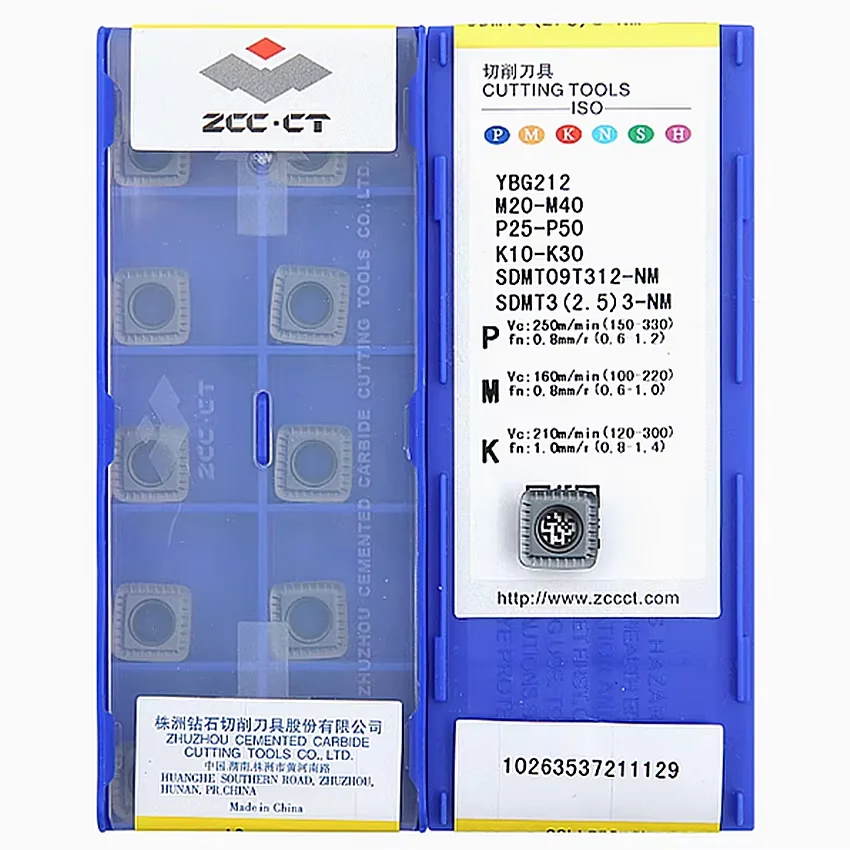 

ZCC.CT SDMT09T312-NM YBG212 YB9320 Original Carbide Milling Inserts SDMT 09T312 CNC Cutting Blades Lathe Machining Tools