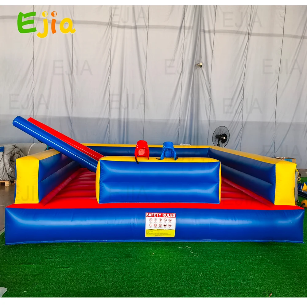شخصين 13 * 13 قدم - لعبة القتال المصارع القابلة للنفخ، ساحة القتال القابلة للنفخ مع عصي Joust PVC للخارجية