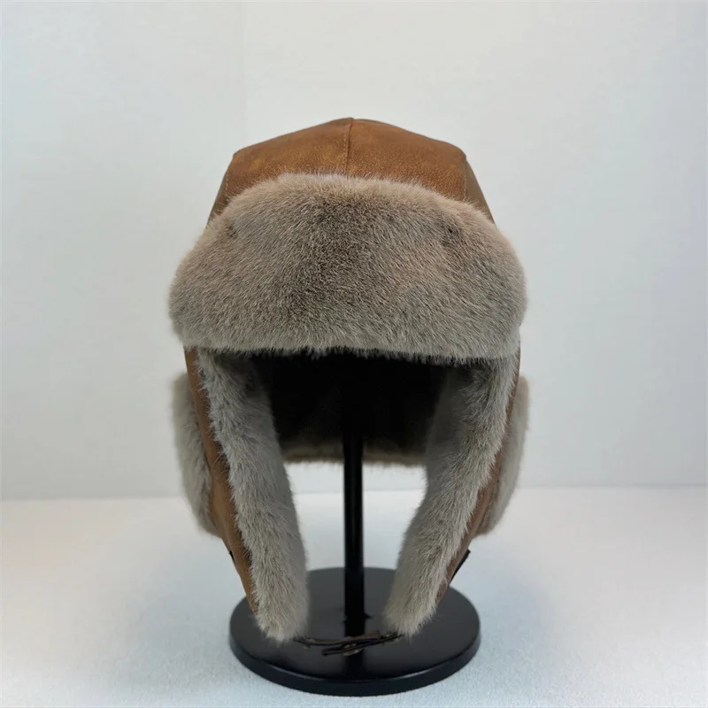

Осенне-зимняя утолщенная плюшевая шапка Lei Feng из искусственной кожи, теплая морозостойкая уличная велосипедная кепка в японском стиле ретро