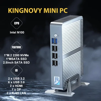 인텔 12 세대 N100 윈도우 11 프로 미니 데스크탑 컴퓨터, 4K 2 * HDMI DP 디스플레이, 3x USB3.2 RJ45 이더넷, 비즈니스 홈 오피스용 