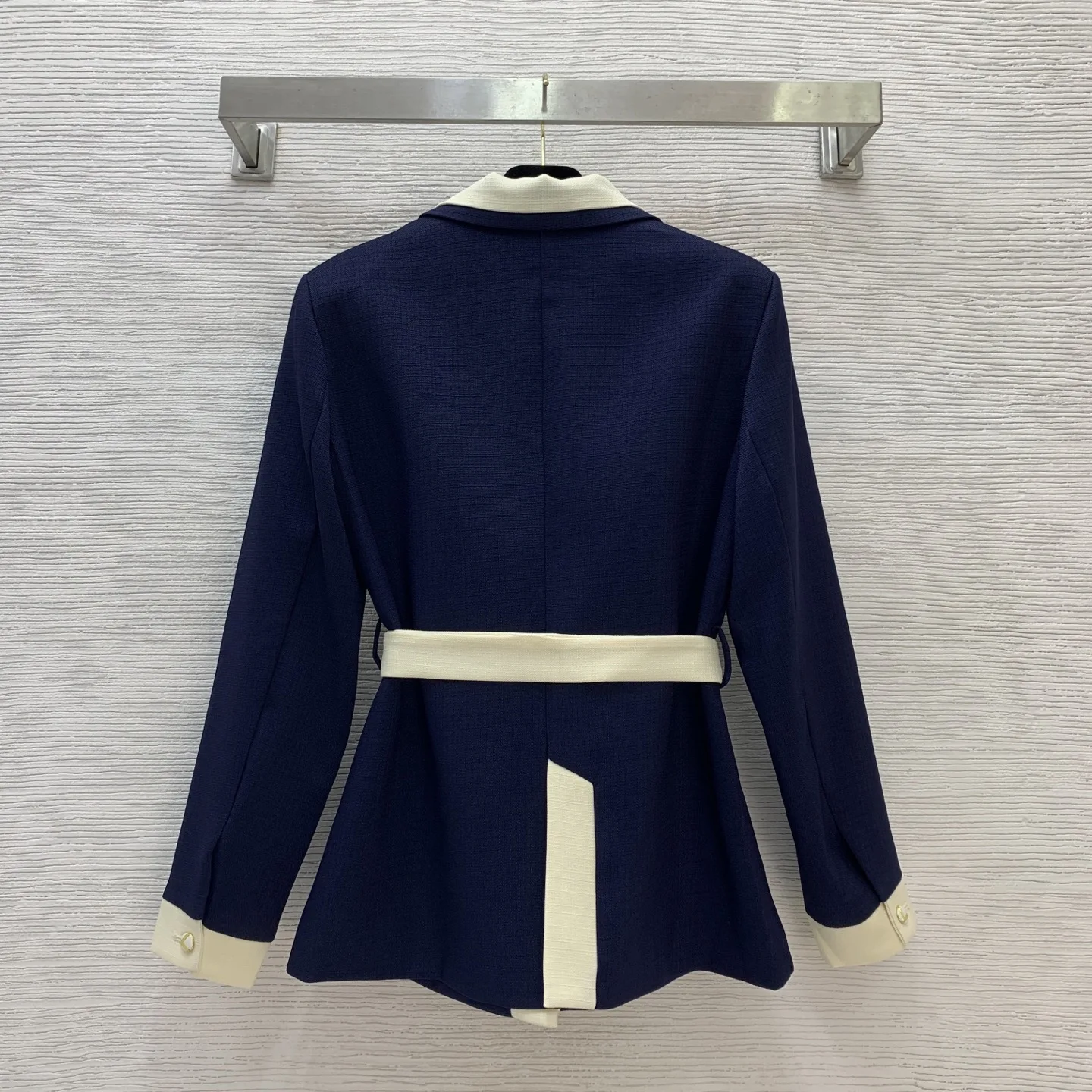 

Early Autumn New Style Women Lined With Floral Contrast Color Stitching Buckle Lapel Long-sleeved Jacket