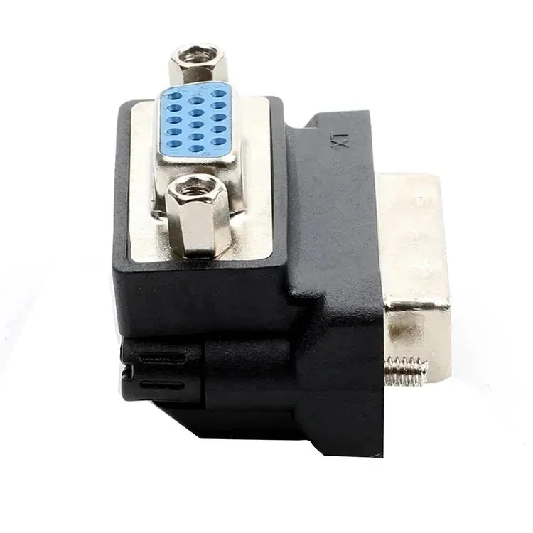 Adaptador Conversor 90° DVI-D 24+5 Macho para VGA Fêmea 15 Pinos Ideal para Conexão de Monitores e Projetores com Alta Qualidade