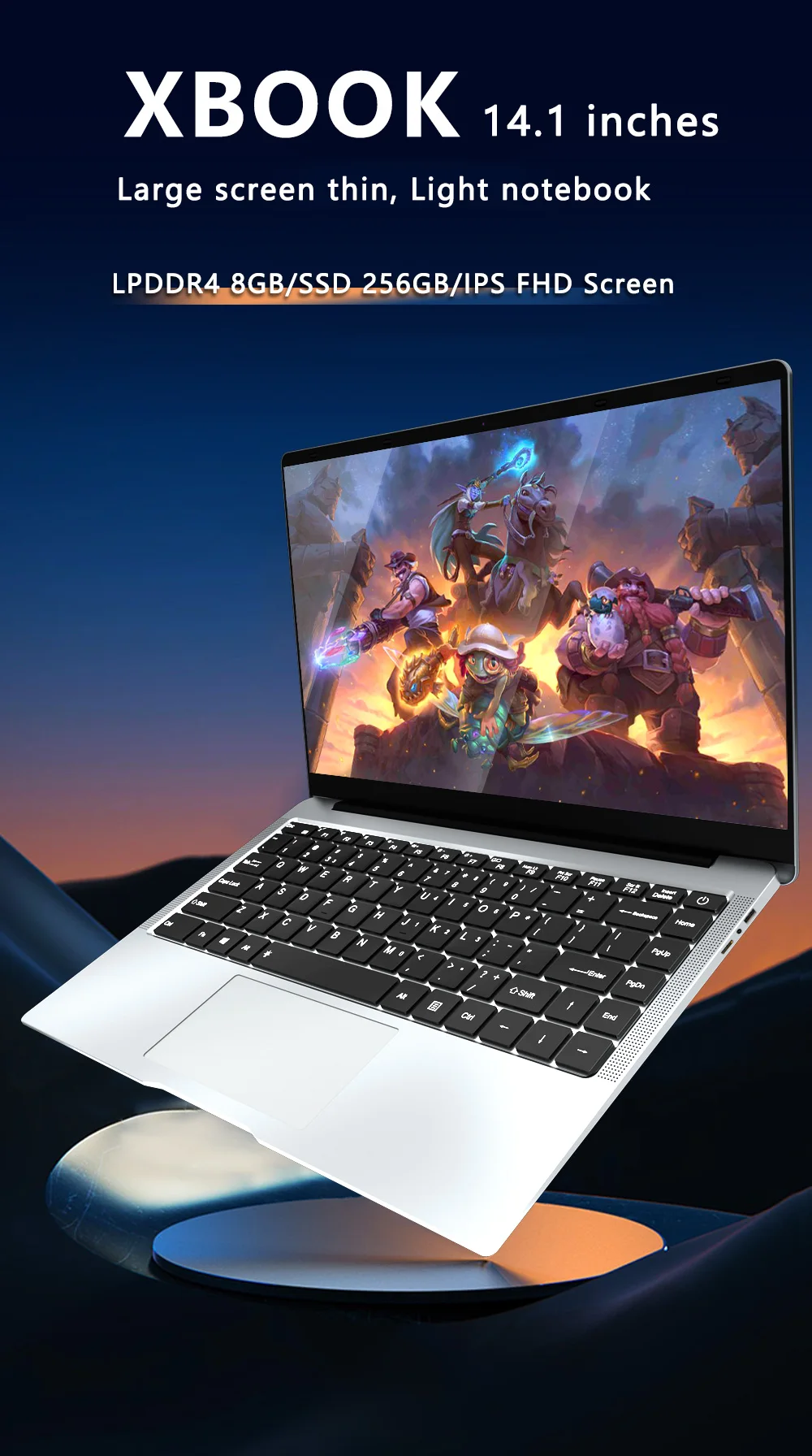 14 Inch Student Notebook Intel Celeron J4125 8GB RAM 256GB SSD Windows 11 Cheap Computer With WiFi Camera Bluetooth