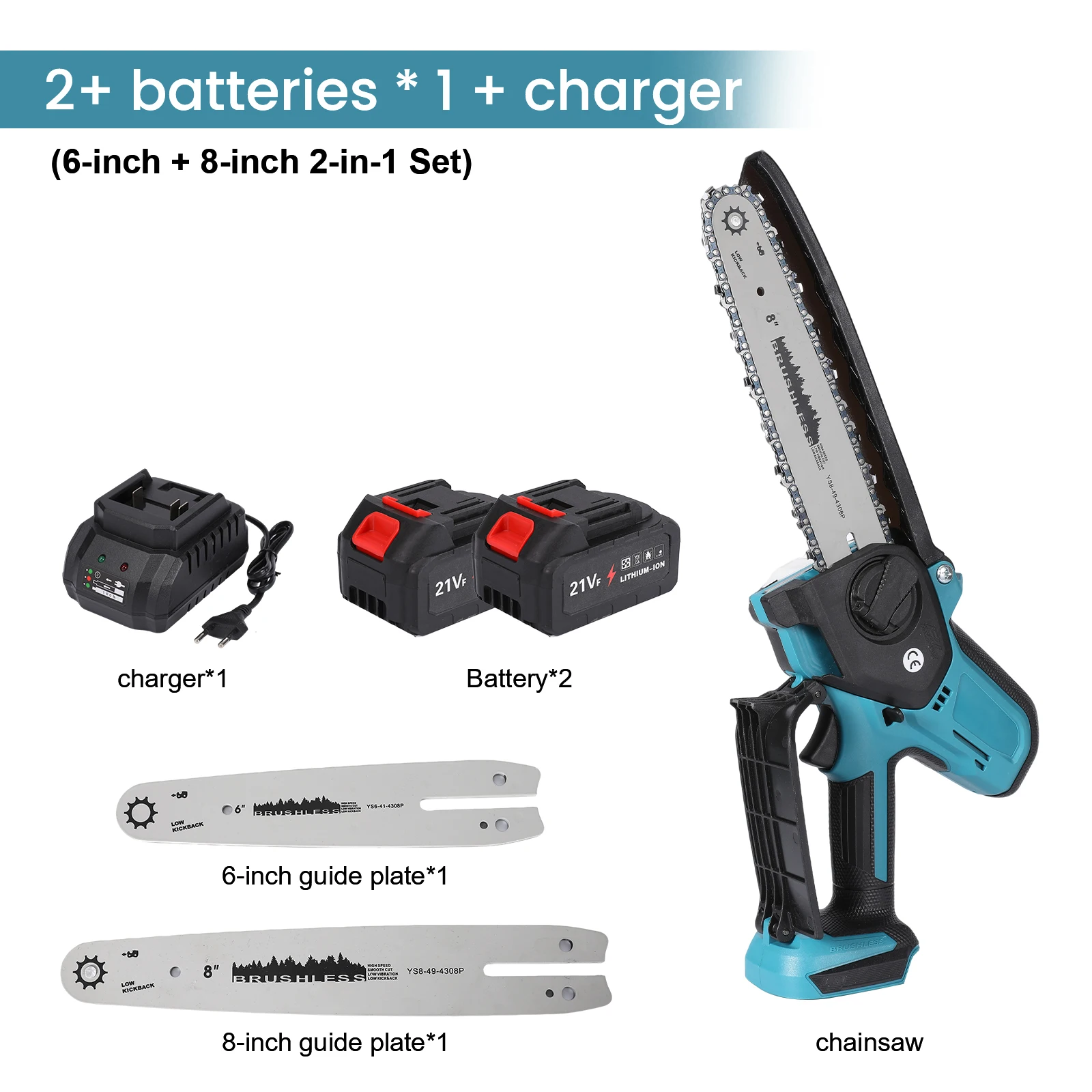 4500W/650W/550W Akku-Kettensäge für Holzarbeiten mit kleiner handgehaltener elektrischer 8-Zoll/6-Zoll-Holzschneidesäge, tragbare Mini-Elektrokettensäge