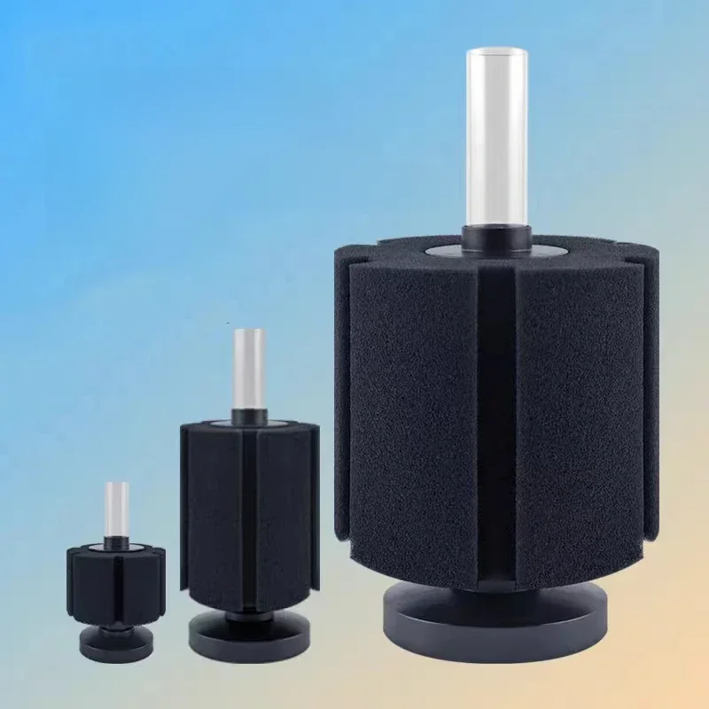 Czarny filtr akwariowy do akwarium Pompa powietrza Skimmer Biochemiczny filtr gąbkowy Akwarium Bio Filtry Filtro AquarioLarge — zdjęcie 2