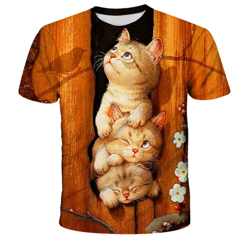 Boys T Shirt Summer 3D Cat Printed Cartoon Cute Animal T Shirt Kids Casual Harajuku Fashion Top Boys & Girls Super Cool T Shirt