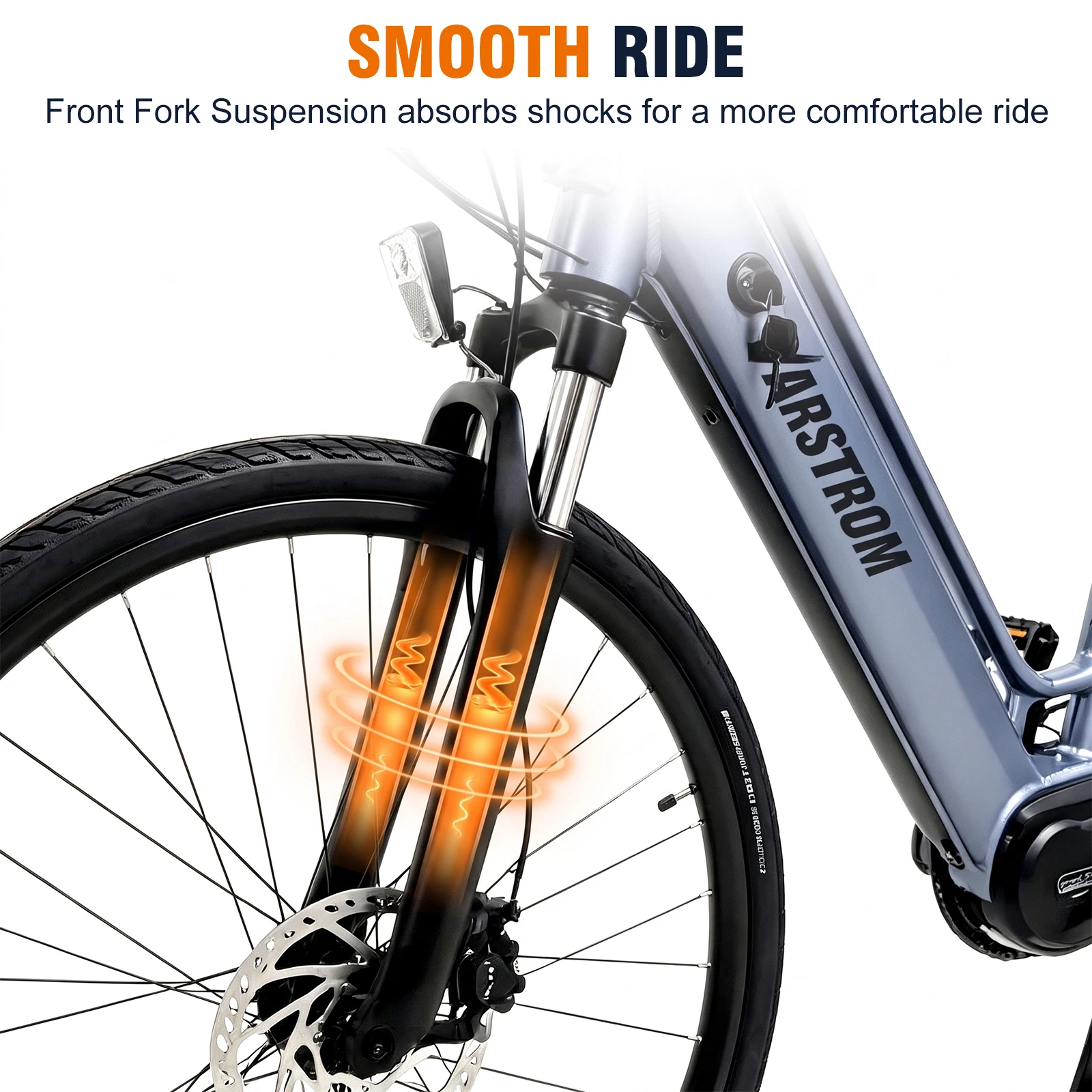 [ Zollfrei ] Varstrom 28" 700C E-Bike für Pendler, 120 km Reichweite, BAFANG M200 250W, 36V 13Ah 468Wh Akku, Geschwindigkeit 25 km/h, 8 Gänge, Scheibenbremsen E-Bike, Versand aus Polen – Detail 10