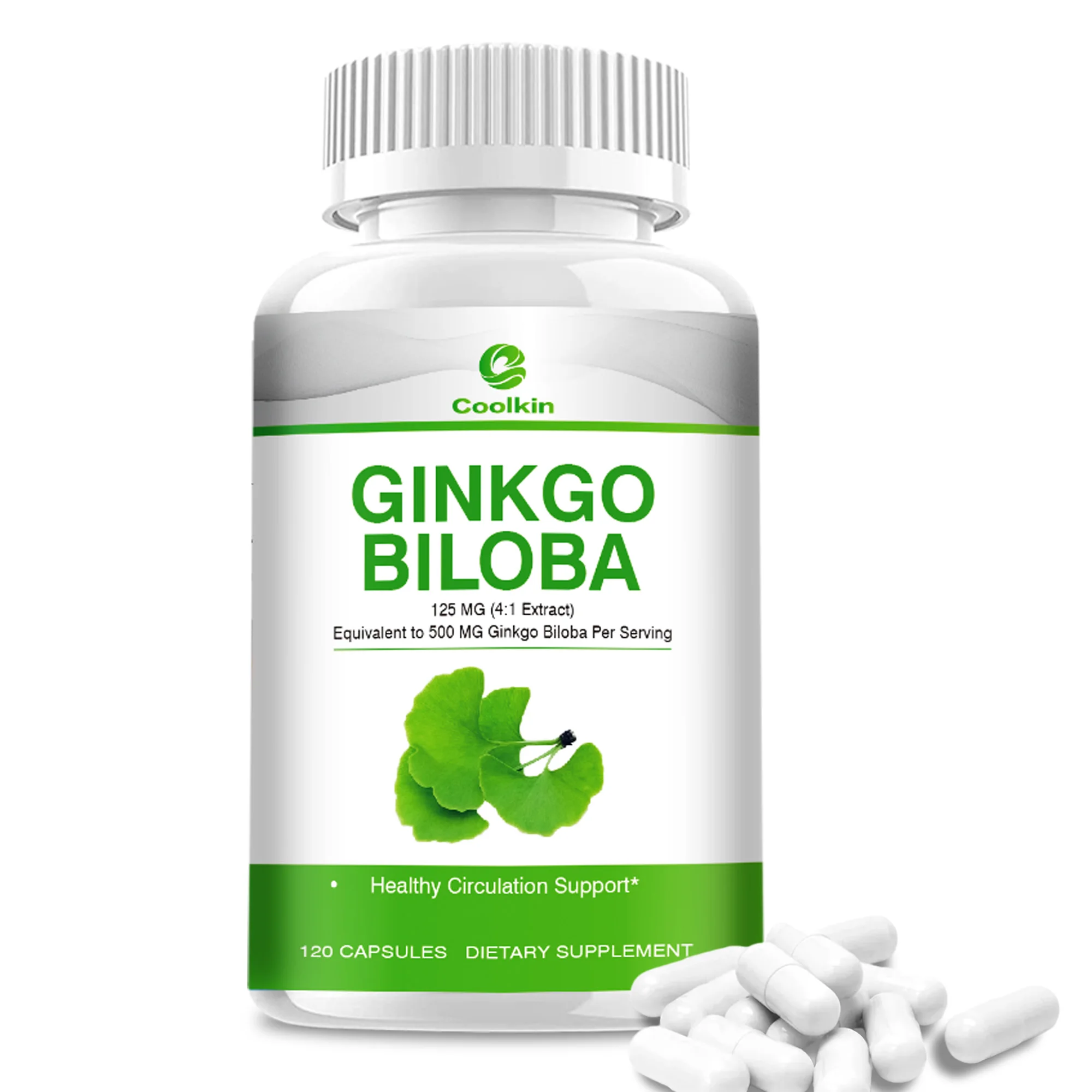 Ginkgo Biloba Capsules - Promotes Brain Function and Memory, Attention, Antioxidant - 120 Capsules