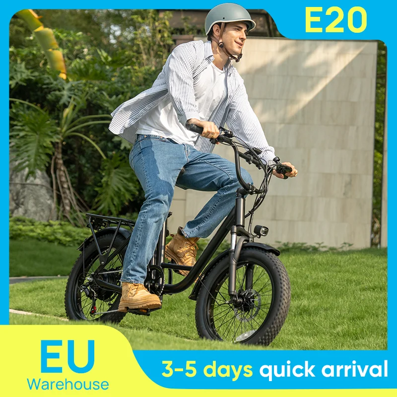 Urlife E-Bike 20x3 cali, terenowy rower elektryczny z grubymi oponami, 1000W, potrójny teren, potworny rower terenowy, 48V 13Ah, wyjmowana bateria, 7 biegów.