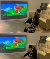 Floor Rising Electric Projection Screen 100''-150'' ALR Perforated Acoustic Transparent For Valerion VisionMaster Max Projector