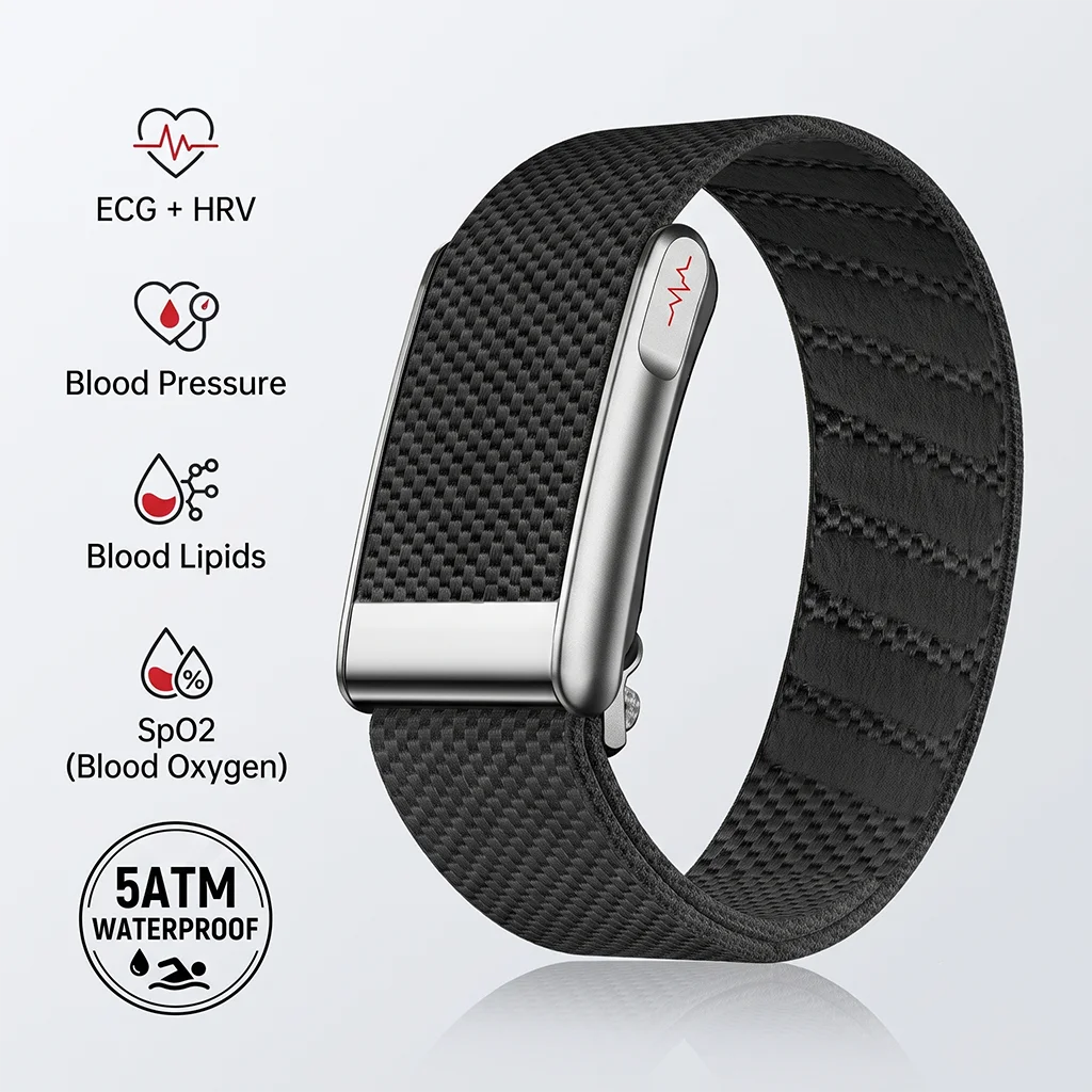 2026 VWAR LOOP LIFE ECG Smart Bracelet Fitness Tracker Blood Oxygen Pressure Uric Acid Blood Lipid Waterproof Band For Men Women