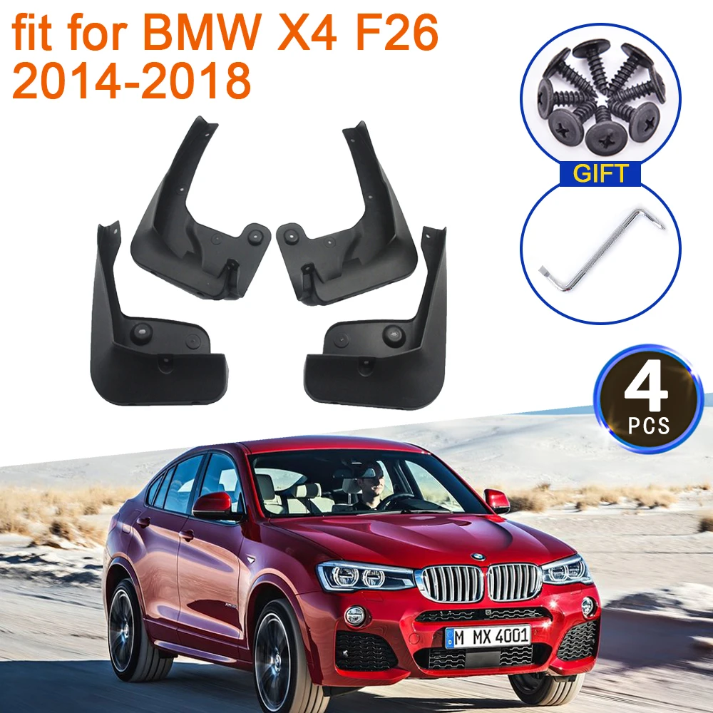 

4x for BMW X4 F26 2014 2015 2016 2017 2018 Mudguards Flare Mud Flaps Guard Anti-splash Front Rear Wheels Fenders Car Accessories