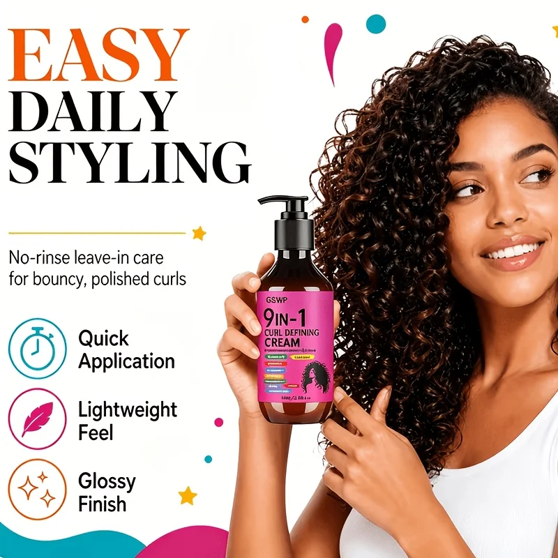 GSWP 9-in-1 Locken-Styling-Creme nährt das Haar und lindert Trockenheit, bietet langanhaltenden Halt für lockiges Haar. 100/200ml – Detail 6